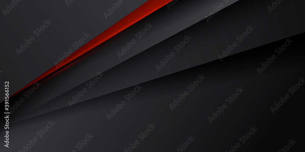 Black tech perforated banner with red waves Black tech perforated banner with red waves