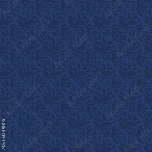 Christmas, winter seamless plant pattern, blue