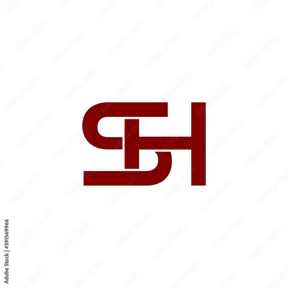SH initial letter icon logo isolated on white background SH initial letter icon logo isolated on white background