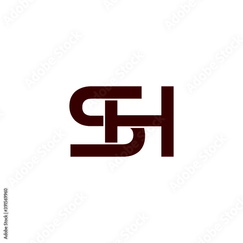 SH initial letter icon logo isolated on white background
