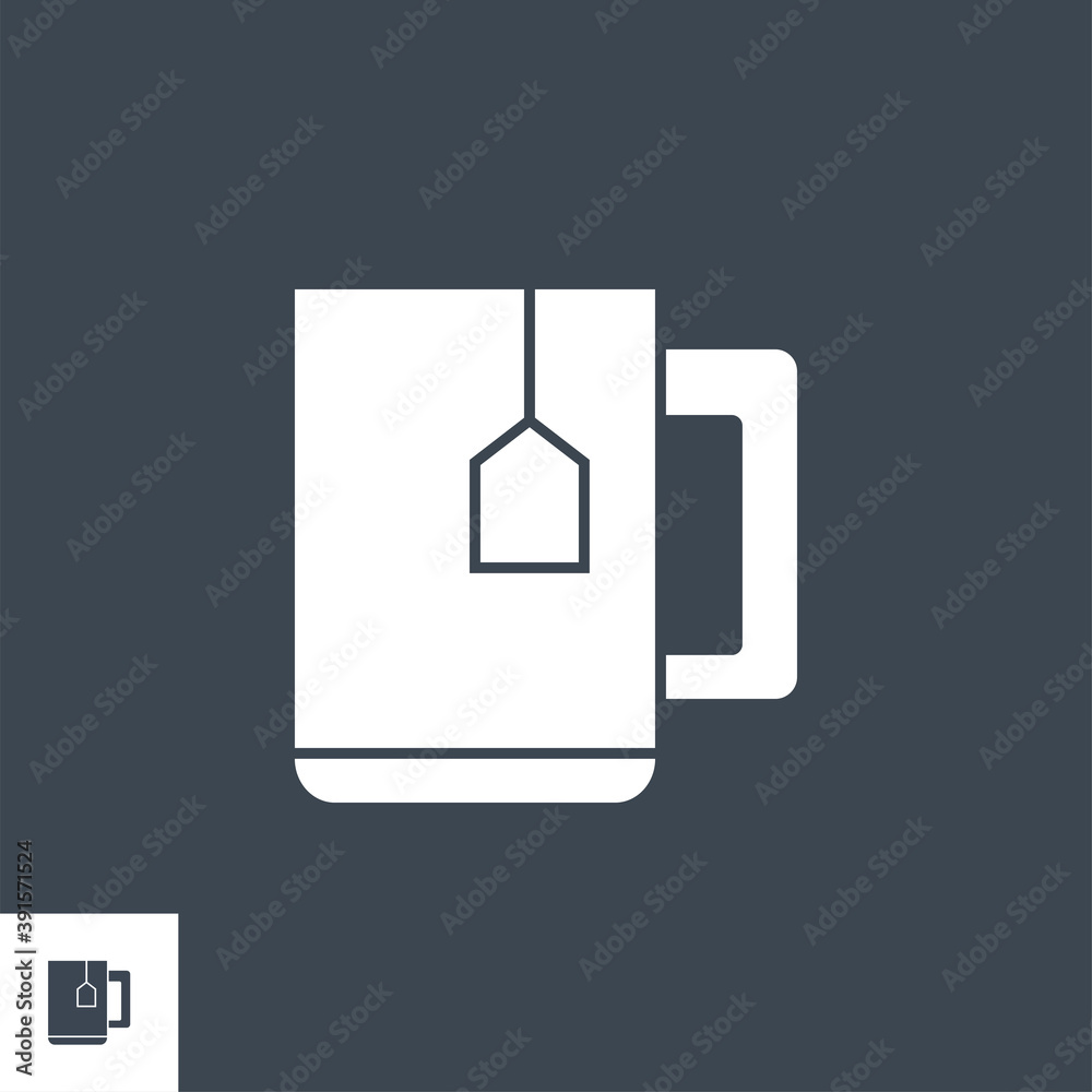 Cup of Tea related vector glyph icon. Isolated on black background. Vector illustration. Cup of Tea related vector glyph icon. Isolated on black background. Vector illustration.