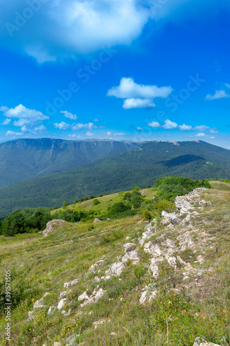 Mountain landscape, Crimea. Demerdji mountain. This place is a natural tourist attraction of Crimea