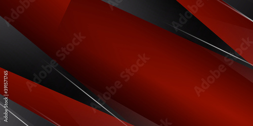 Modern shiny trendy black red abstract background with 3D layers and triangles