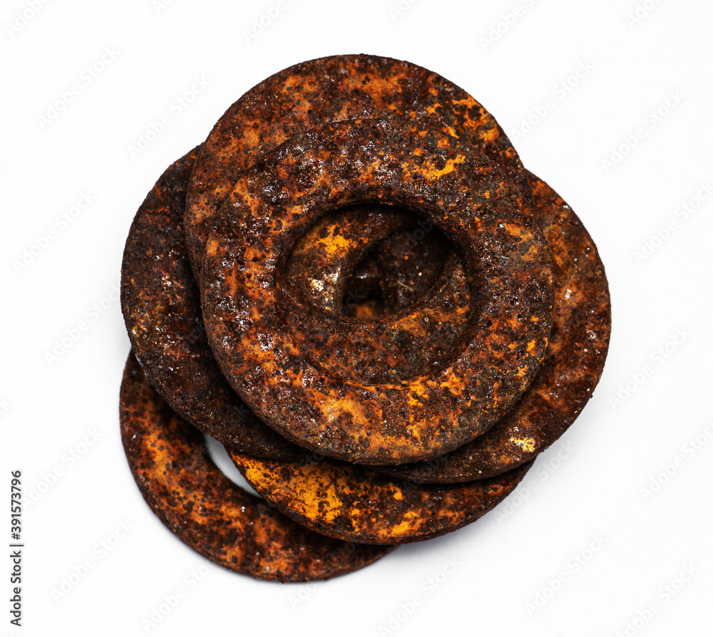 Rostige Unterlegscheiben Rostige Unterlegscheiben