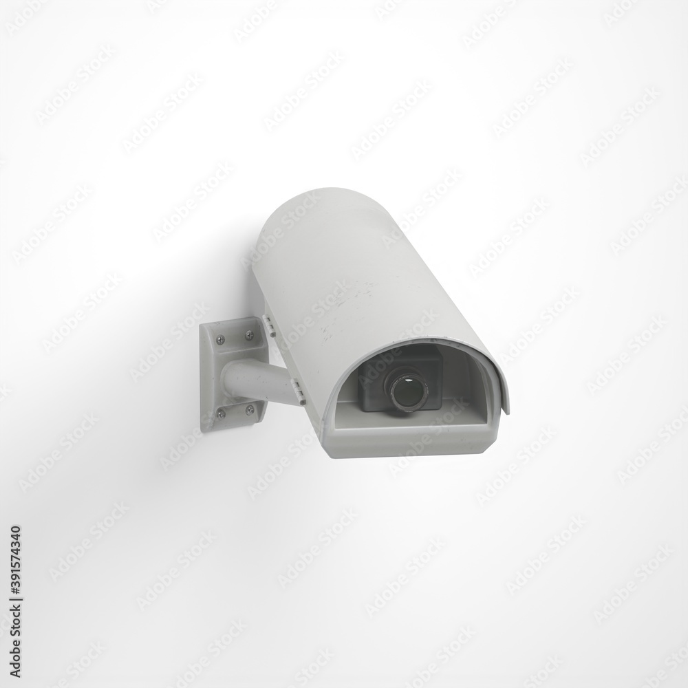 Security Camera CCTV. Surveillance cam isolated on white background. 3d illustration Security Camera CCTV. Surveillance cam isolated on white background. 3d illustration