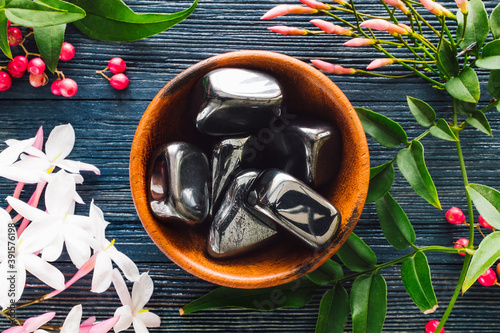 Teak Bowl of Hematite