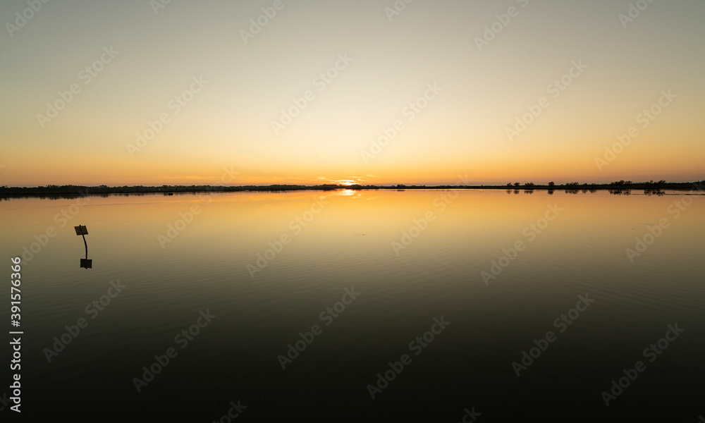 sunset on the lagoon