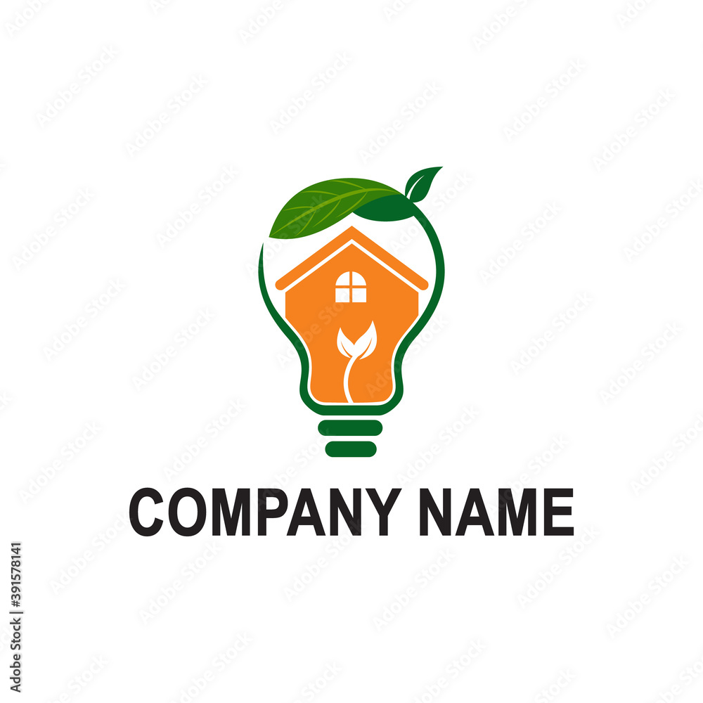 light and house icon leaf logo vector light and house icon leaf logo vector