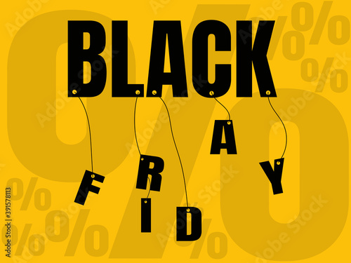 Black Friday sale banner with small fly percentage.