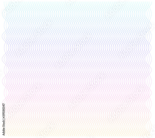Soft rainbow color. Linear background. Design elements. Poligonal lines. Guilloche