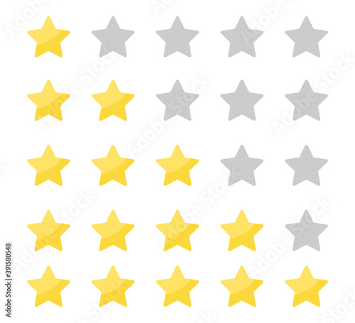 Fotografia Yellow stars rating on white background