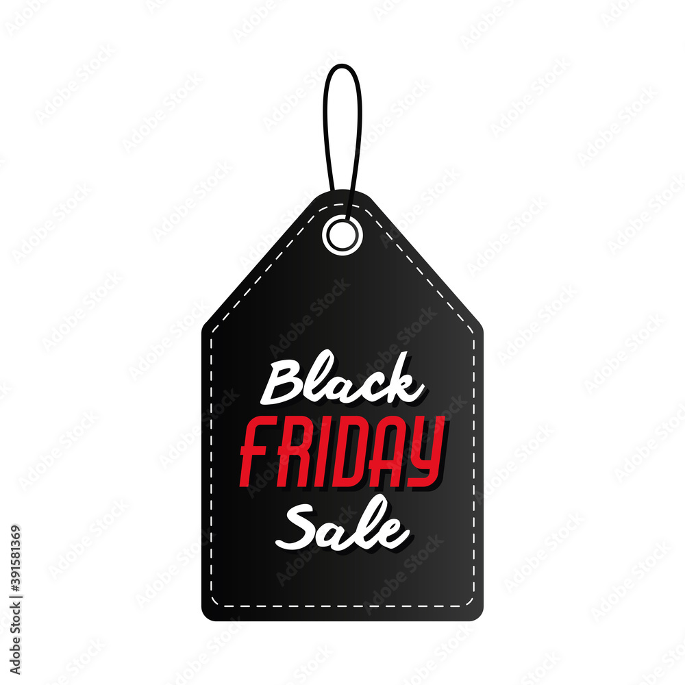 Black friday sale lettering in a black card