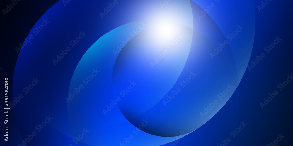 Obraz premium Paper layer circle blue abstract background. Curves and lines use for banner, cover, poster, wallpaper, design with space for text