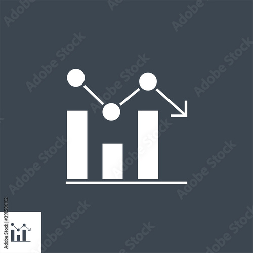 Bar Chart related vector glyph icon. Isolated onblack background. Vector illustration.