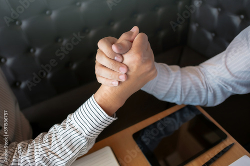 Business people teamwork holding hands together, Unity concept..