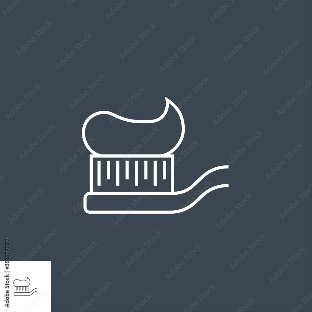 Tooth Brush Line Icon. Tooth Brush Line Related Vector Line Icon. Isolated on Black Background. Editable Stroke. Tooth Brush Line Icon. Tooth Brush Line Related Vector Line Icon. Isolated on Black Background. Editable Stroke.