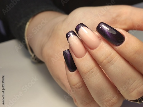 Nail Polish. Art Manicure. Colored Nail Polish. Beauty hands.