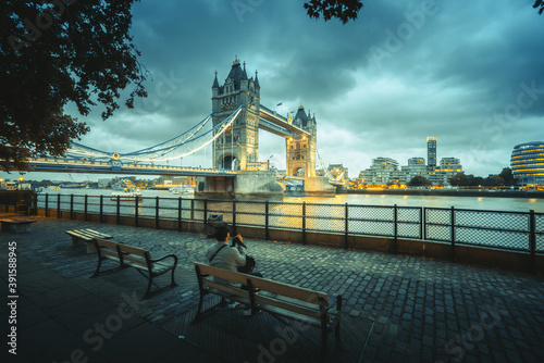 Tower Bridge in London  UK  at sunset