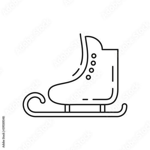Ice skates icon on white background.