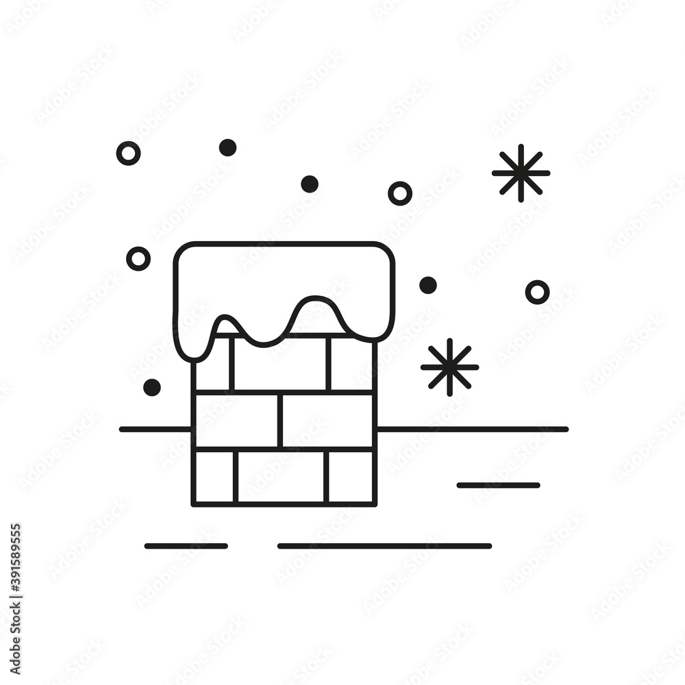 Сhristmas chimney icon on white background. Сhristmas chimney icon on white background.