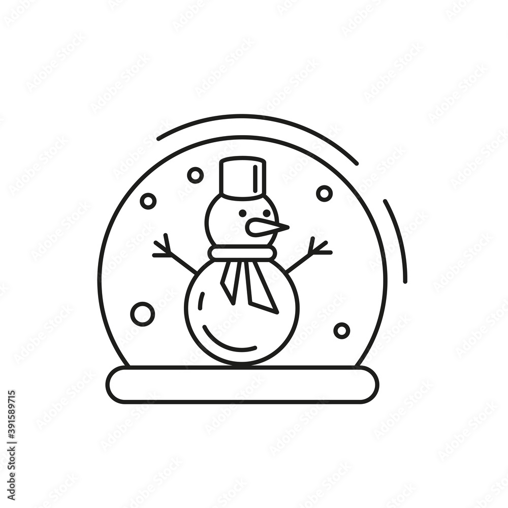 Christmas snow ball icon on white background. Christmas snow ball icon on white background.