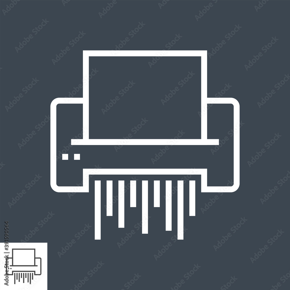 Paper Shredder Thin Line Vector Icon Isolated on the Black Background. Paper Shredder Thin Line Vector Icon Isolated on the Black Background.