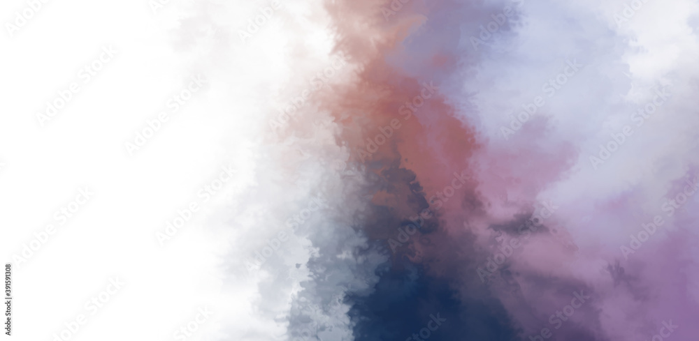 Naklejka premium Abstract colorful watercolor on white background. Digital art painting.