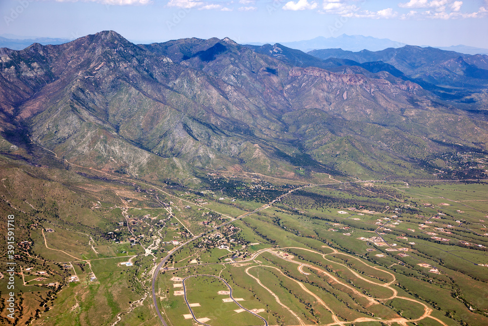 Aerial view of the Huachuca Mountains