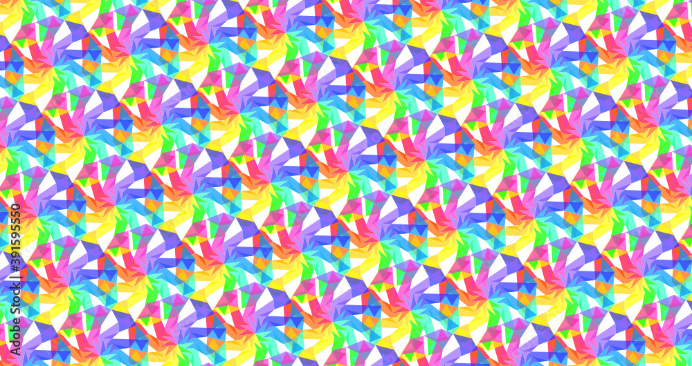 repetitive abstract geometric rainbow pattern-10u2a of the ten sided polygon-10u2