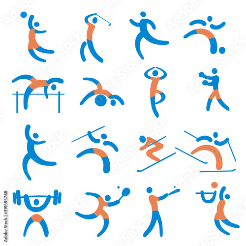 Sport fitness icons.
Colorful symbols with sport, fitness and healthy lifestyle activities. Vector available.
