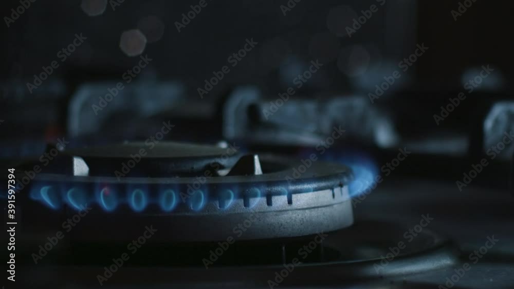 Gas Stove Flames With Bokeh