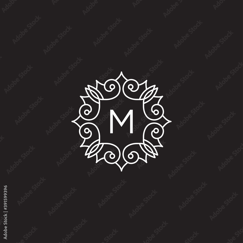 Initials m, logo template with a golden style color for the company Initials m, logo template with a golden style color for the company