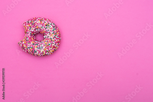 donut on a bright background. space for text