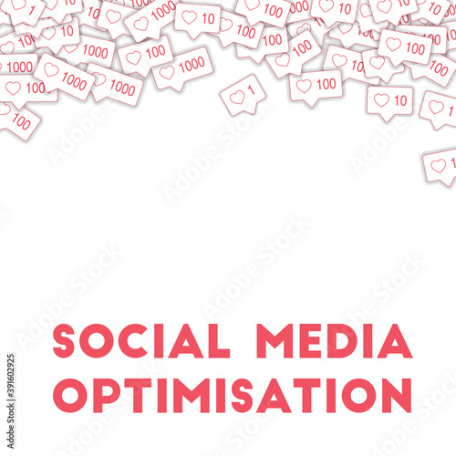 Social media icons. Social media optimisation conc