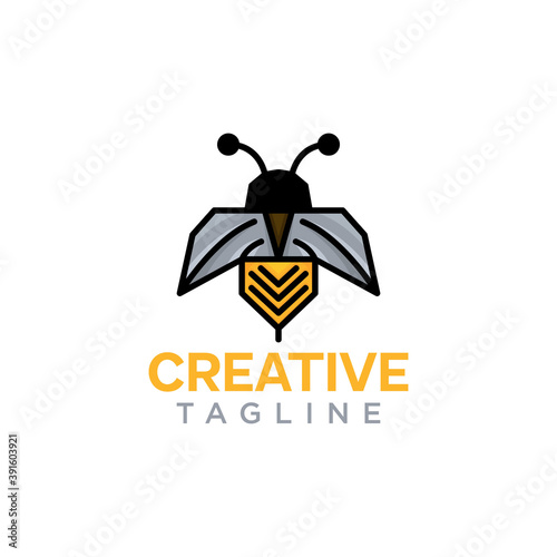 Bee logo. creative animal design vector template