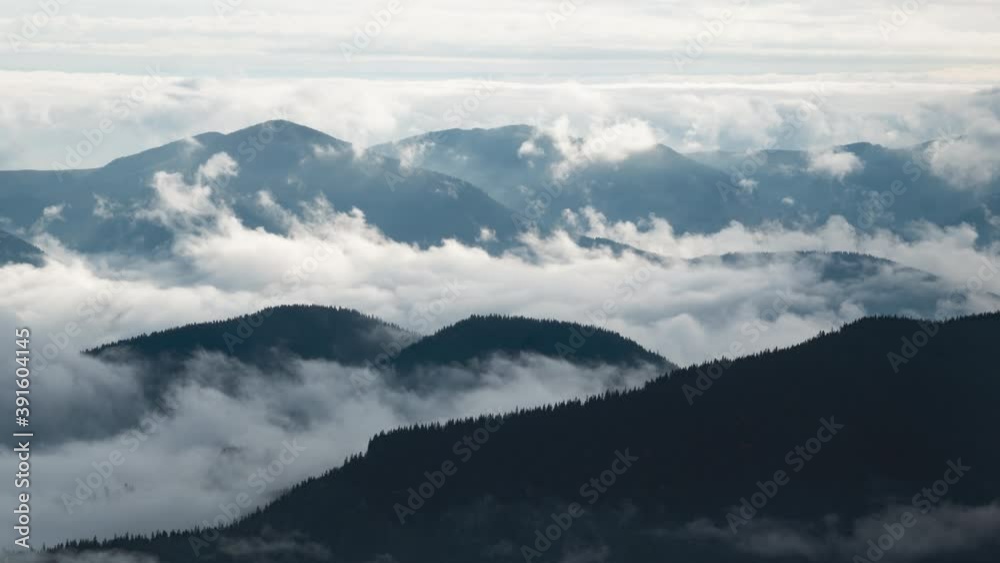 The mountains. Fog in the mountains. Dawn in the mountains. Beautiful mountain landscape. An exciting journey in the mountains. Nature. The mountains. Fog in the mountains. Dawn in the mountains. Beautiful mountain landscape. An exciting journey in the mountains. Nature.