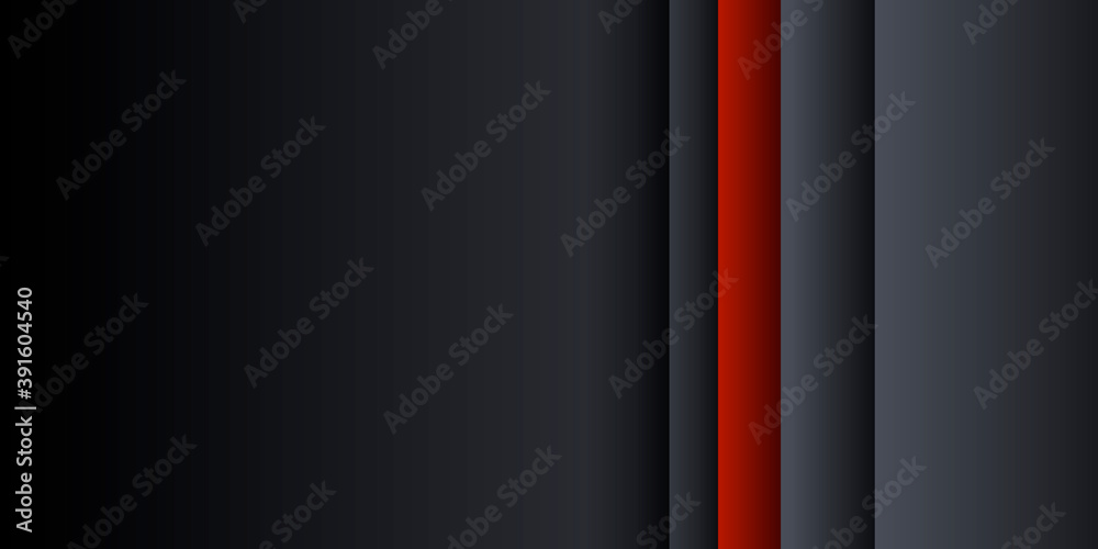 Black red abstract presentation background with 3D overlap layer and copy space for text
