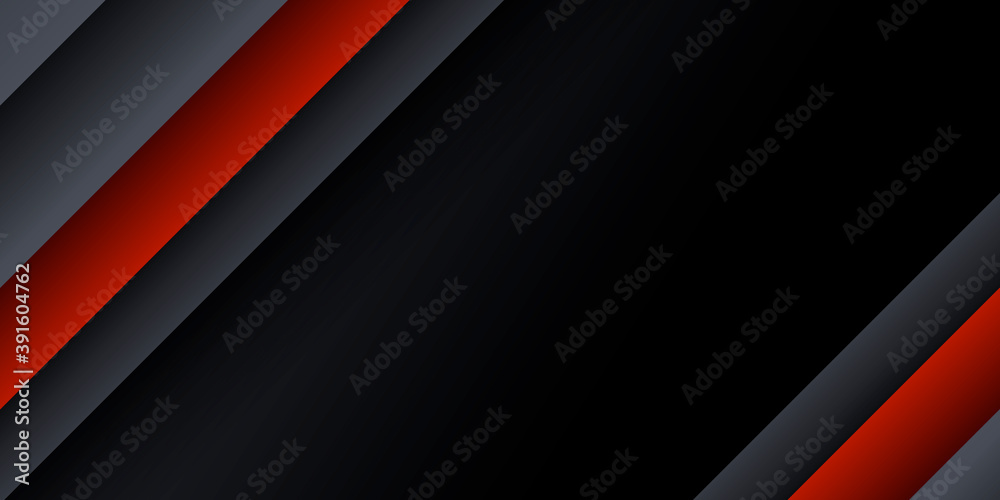 Black red abstract background with 3D overlap layers. Vector illustration design for presentation, banner, cover, web, flyer, card, poster, wallpaper, texture, slide, magazine