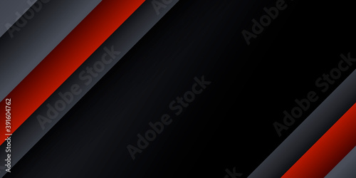 Black red abstract background with 3D overlap layers. Vector illustration design for presentation, banner, cover, web, flyer, card, poster, wallpaper, texture, slide, magazine