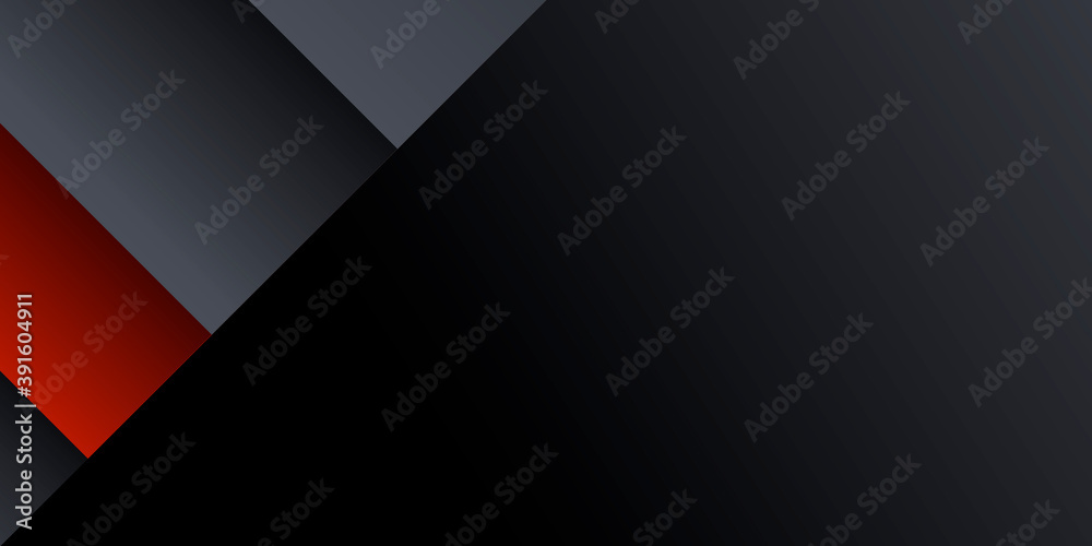 Fototapeta premium Black red grey abstract metallic 3D presentation background. Vector illustration design for presentation, banner, cover, web, flyer, card, poster, wallpaper, texture, slide, magazine
