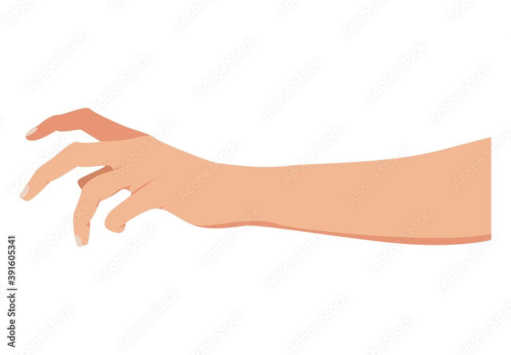 Grabbing hand. Picking hand. Grab gesture. Vector illustration. Flat design EPS Grabbing hand. Picking hand. Grab gesture. Vector illustration. Flat design EPS
