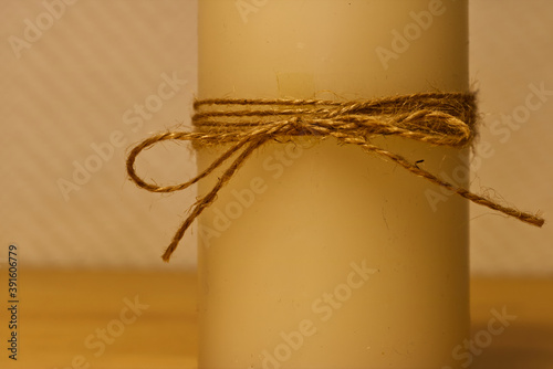фотографія candle with raffia loop