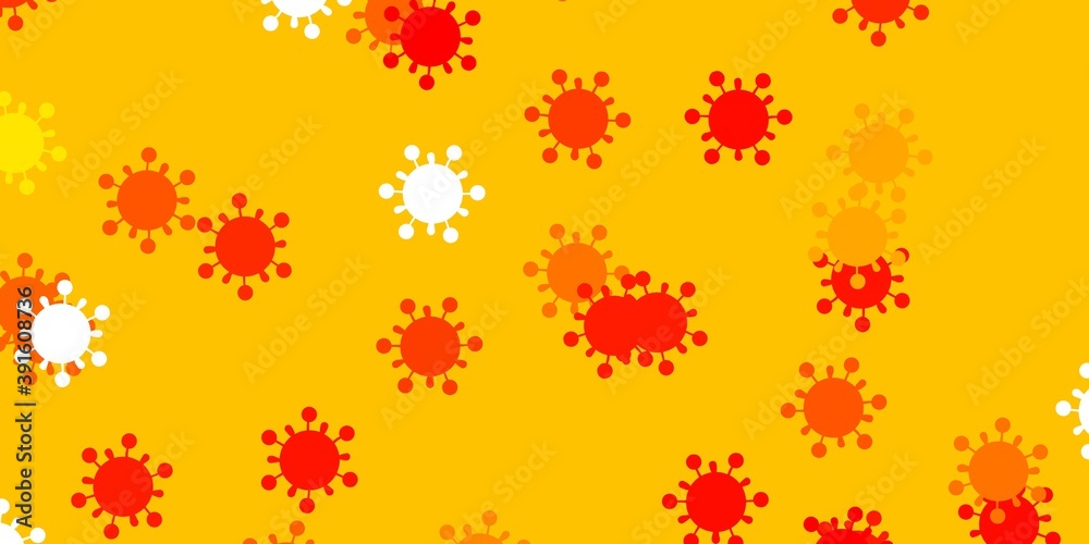 Light orange vector backdrop with virus symbols. Light orange vector backdrop with virus symbols.