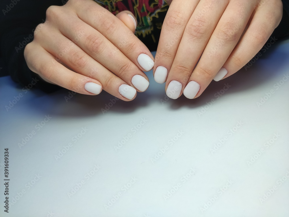 stylish design of manicure on beautiful nails