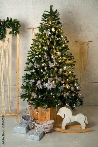 beautiful decorations on the christmas tree © Alexandr