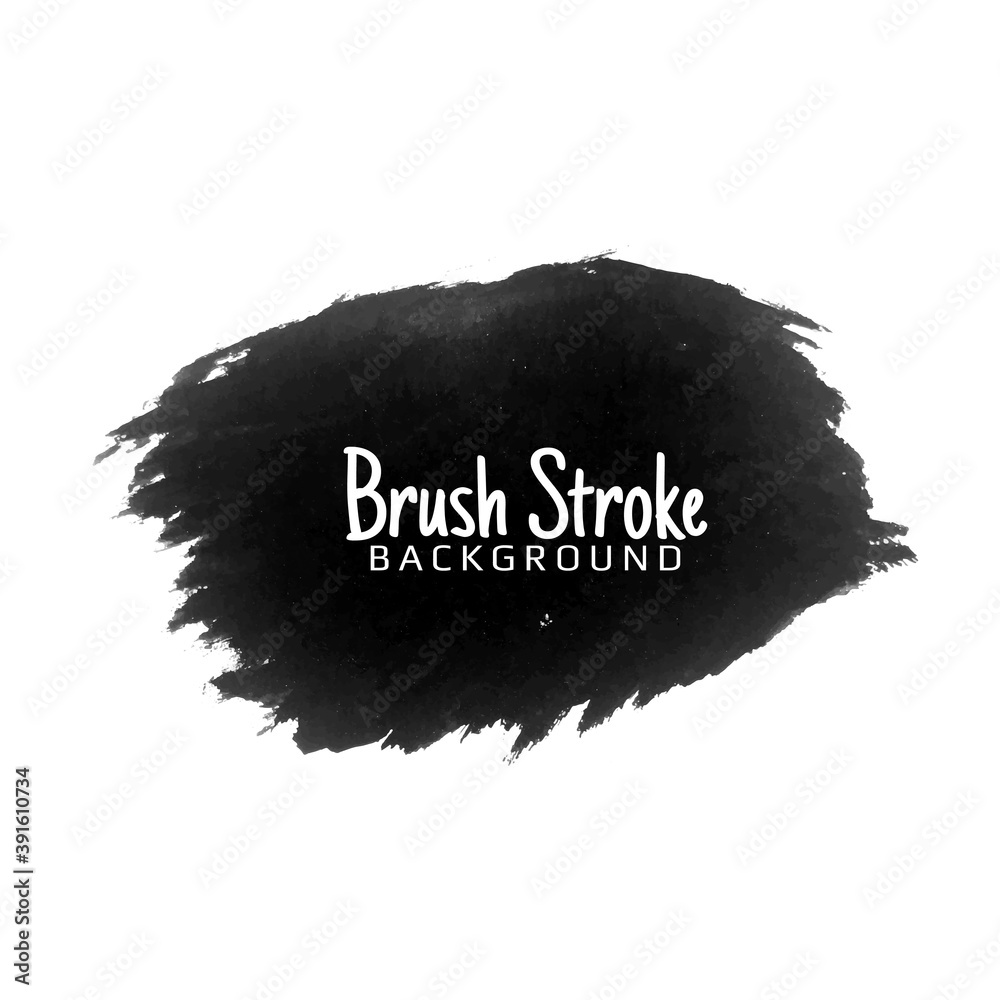 Abstract black watercolor brush stroke design
