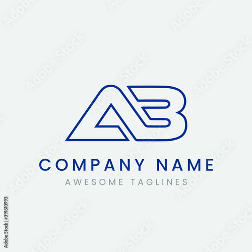 AB letter logo. A, B, BA vector logo template design