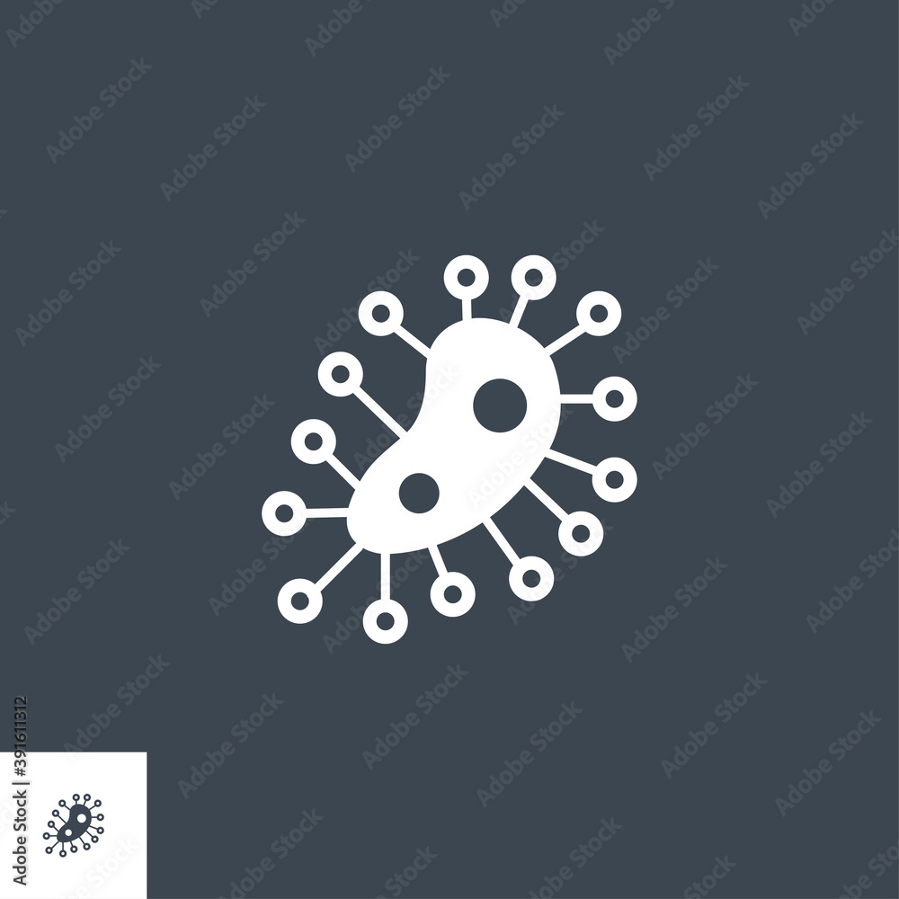 Microbe related vector glyph icon. Isolated on black background. Vector illustration. Microbe related vector glyph icon. Isolated on black background. Vector illustration.