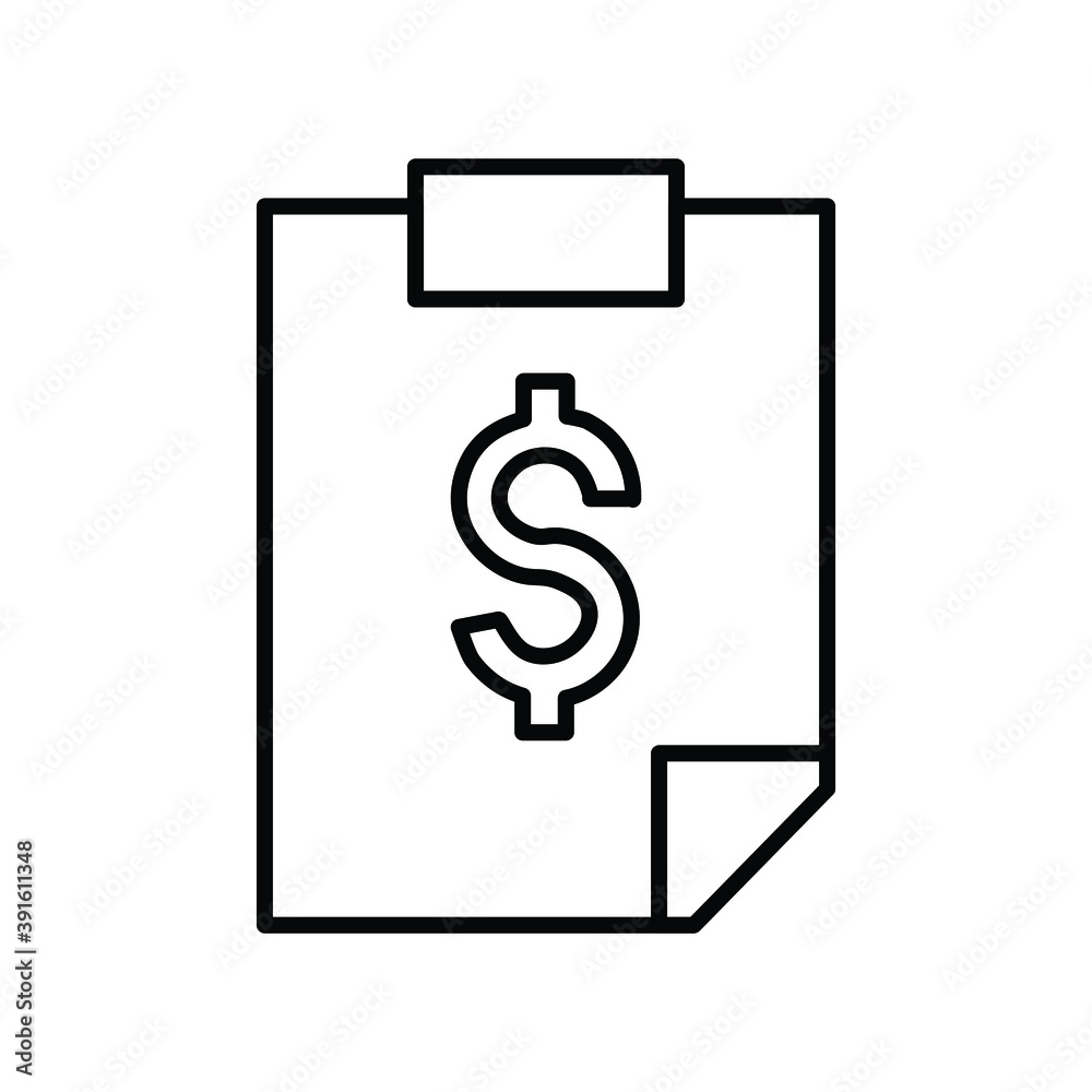 Money management dollar sign clipboard line icon Money management dollar sign clipboard line icon