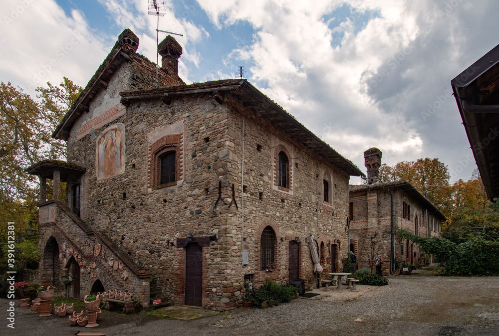 Altstadt von Grazzano Visconti in der Emilia-Romagna in Italien 